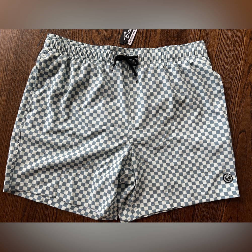 NWT! Binky Bro Men Checkered Swim Shorts